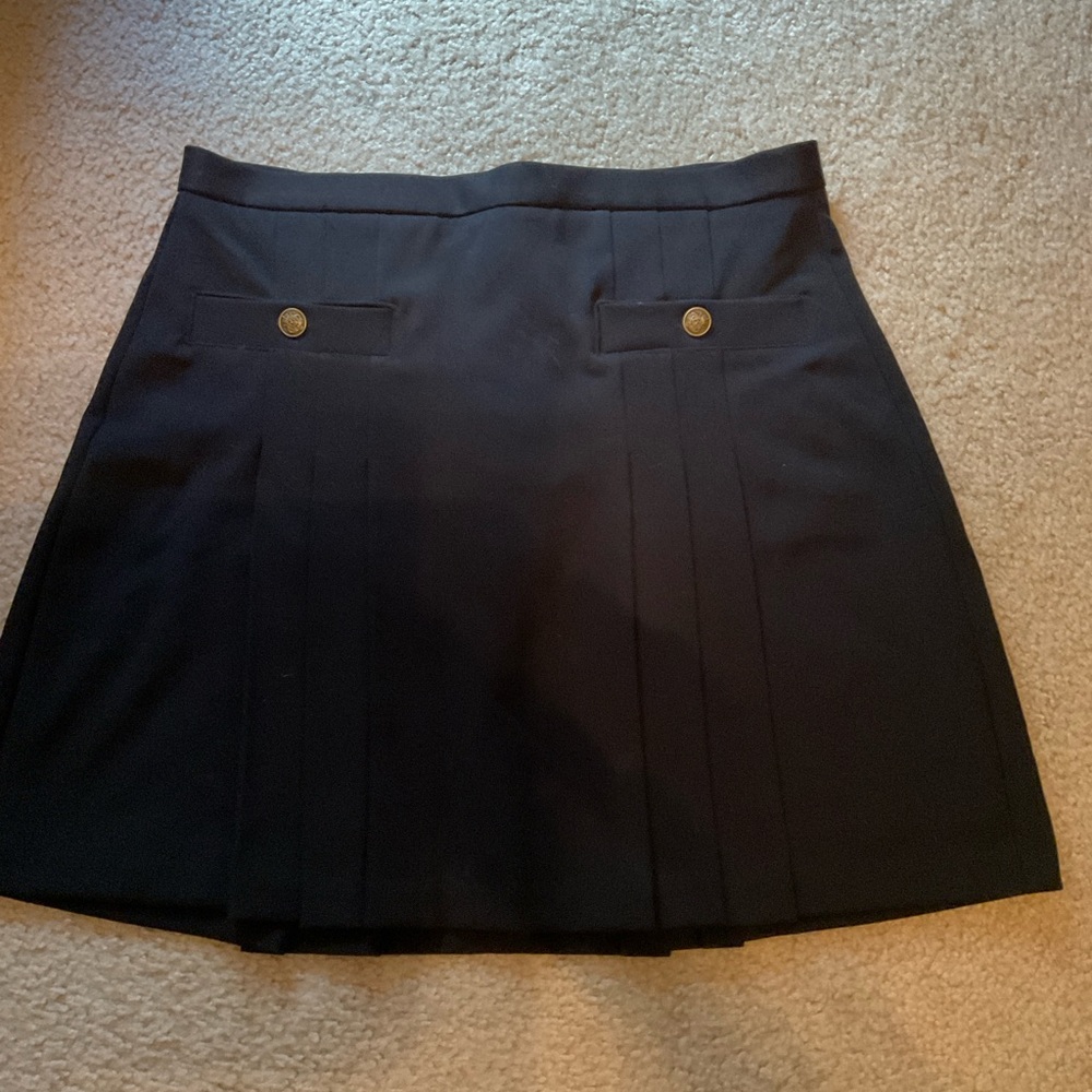 LOFT Black Pleated Skirt. Sz. 10 NWT